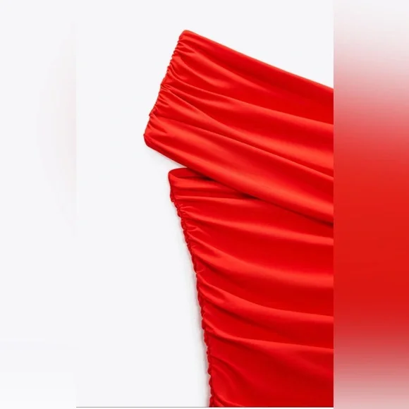 Zara GATHERED STRAPLESS FITTED DRESS Size Small - Picture 5 of 5